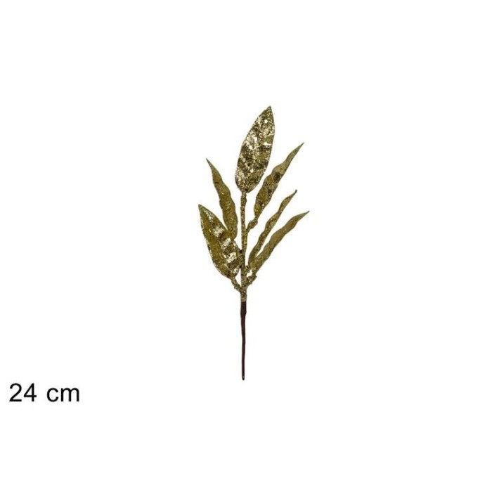 STELO FOGLIE GLITTERATE 24 CM ORO